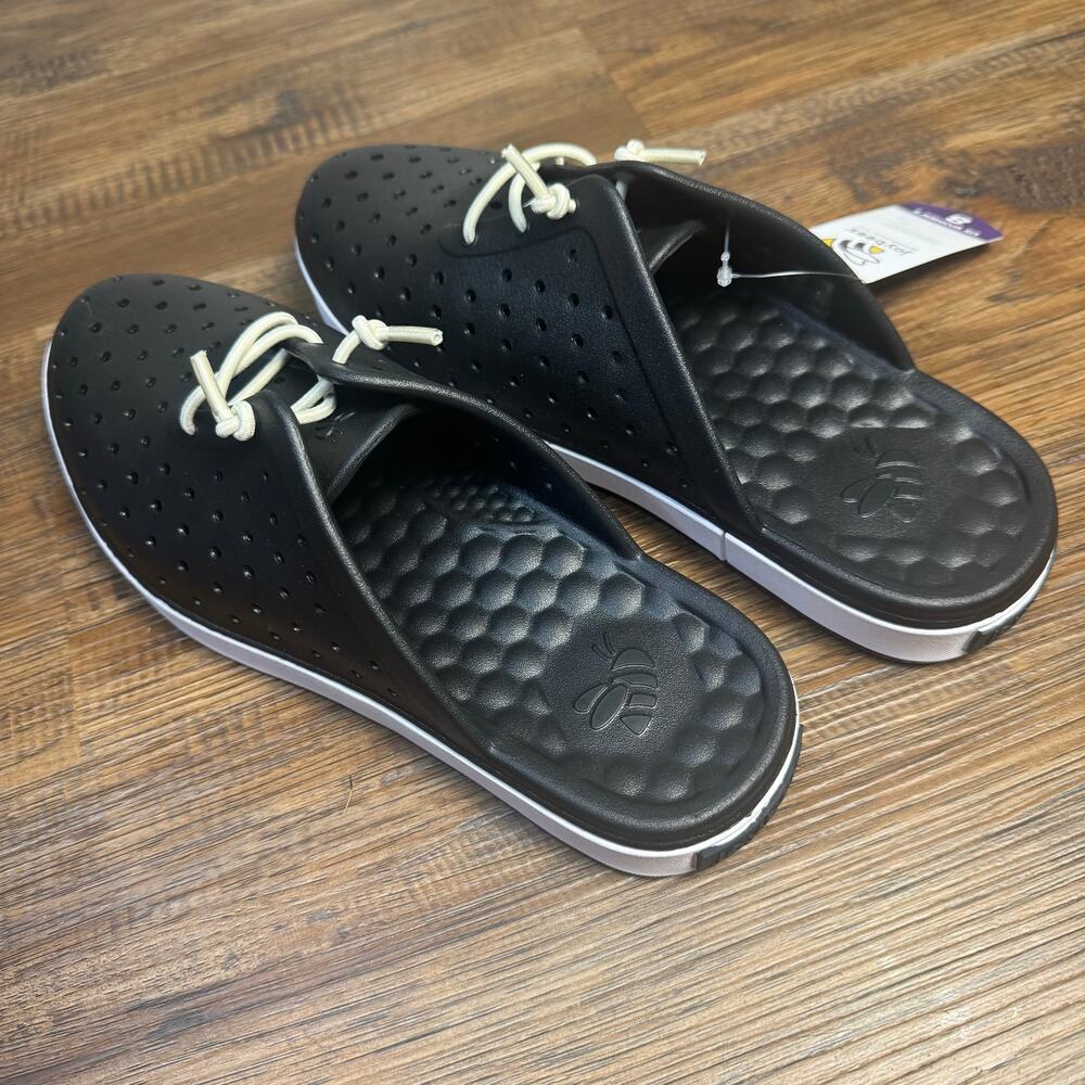 Joybees Weekend Mule Modern Women's Sz 8 Slip-On comfort Shoes Black white - Picture 3 of 10
